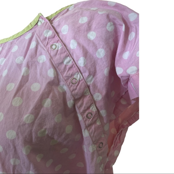 Pink Polka Dot Hospital Gown by Gownies S/M - Picture 2 of 3